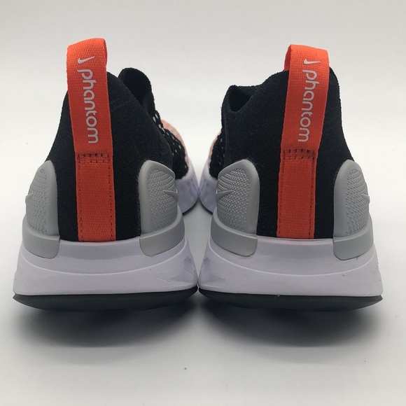 Nike React Phantom Run FK Flyknit 2 Black Team Orange White DQ7647-001 - Picture 4 of 4